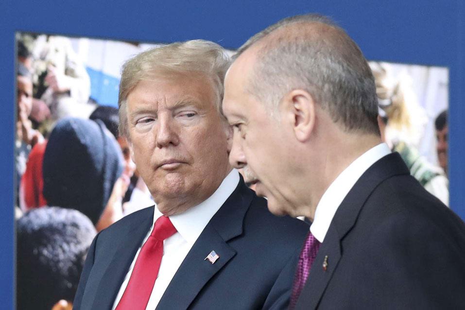 الرئيس التركي رجب طيب اردوغان والرئيس الاميركي دونالد ترامب