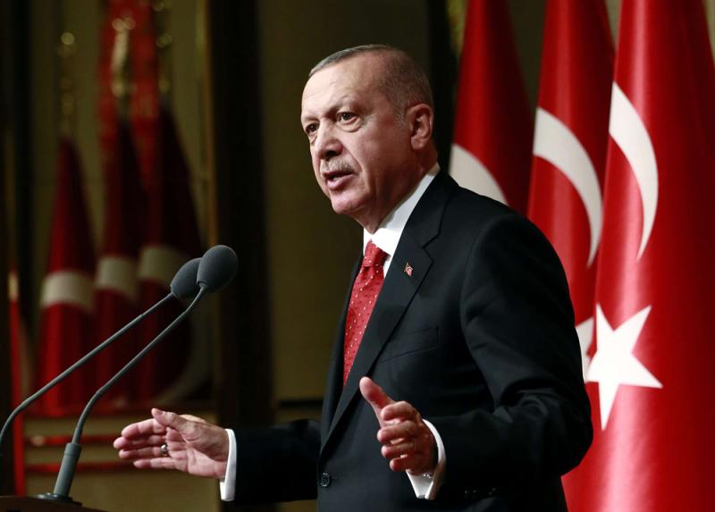 Turkish President Recep Tayyip Erdogan addresses a meeting in Ankara, May 30.