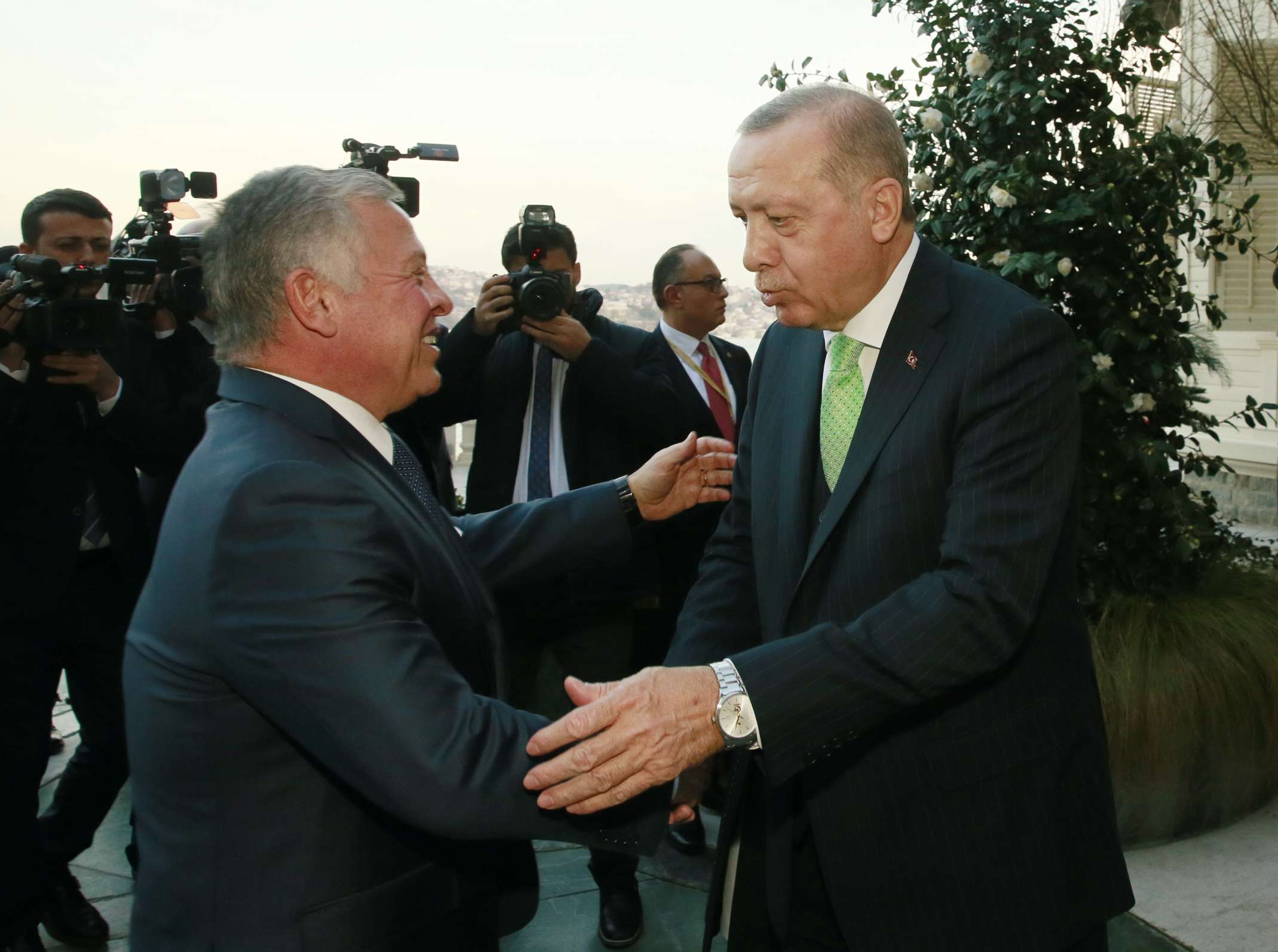 الرئيس التركي رجب طيب اردوغان وملك الاردن الملك عبد الله 