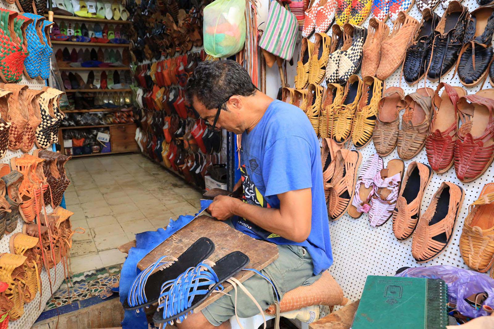 Mustapha Bel Harradia Sereghini is one of the skilled traditional shoemakers in Assilah