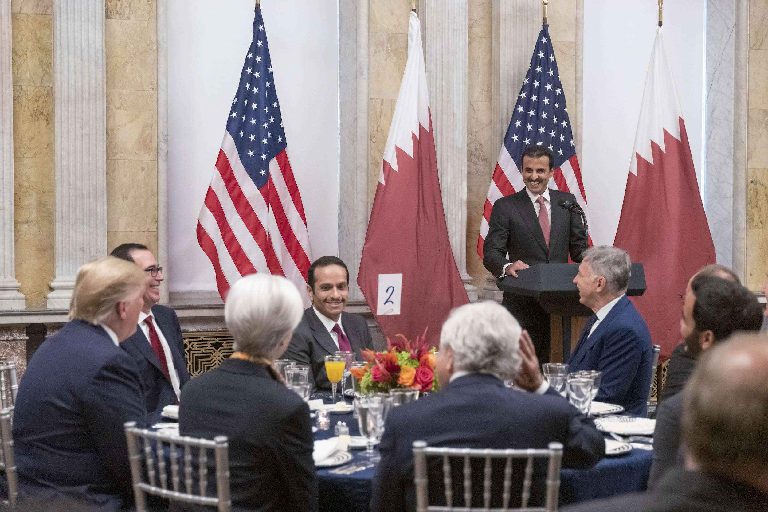 أمير قطر الشيخ تميم بن حمد آل ثاني والرئيس الاميركي دونالد ترامب