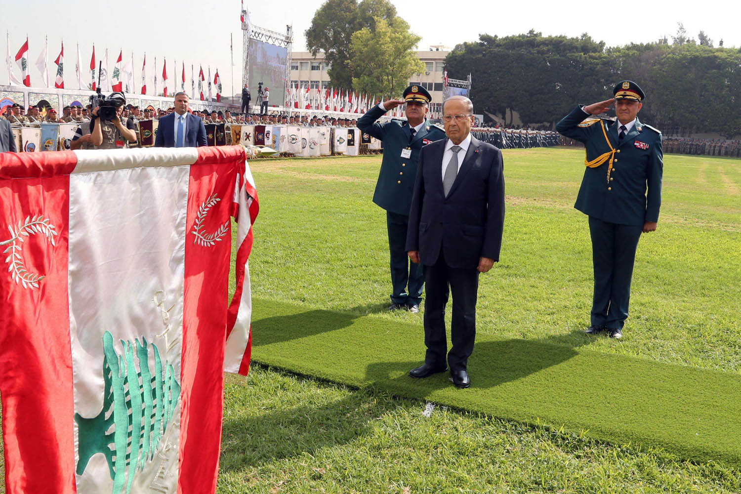 الرئيس اللبناني ميشال عون في حفل يوم الجيش