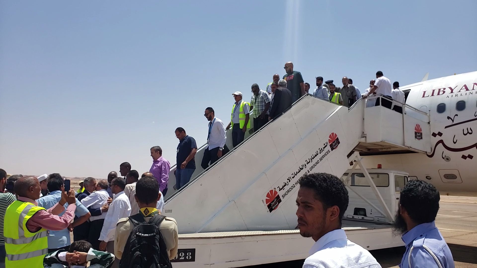 المسافرون القادمون من مطار بنغازي الى سبها