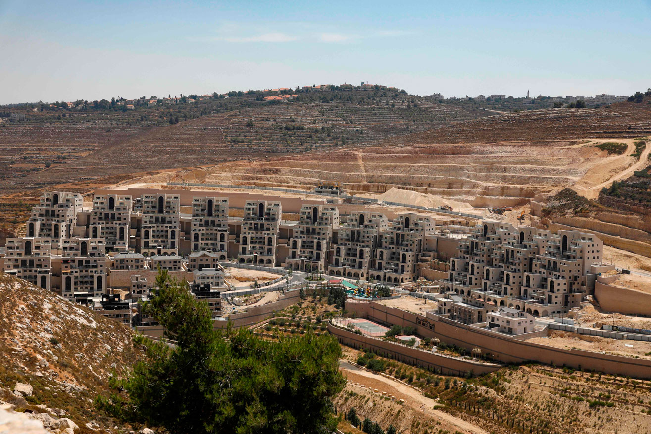 General view of a construction site in an Israeli settlement in the occupied West Bank