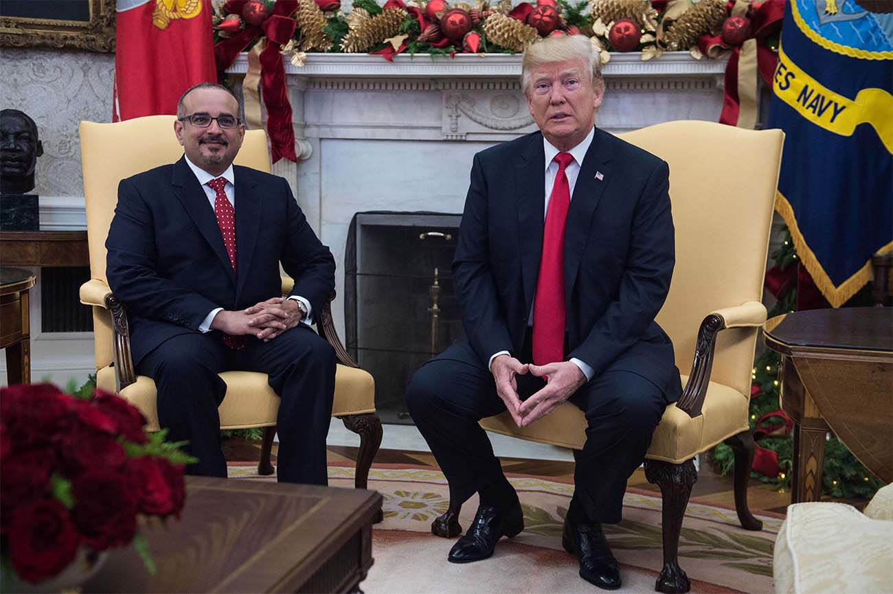 Bahraini Crown Prince Salman bin Hamad al-Khalifa last met with US President Donald Trump in Washington in November 2017