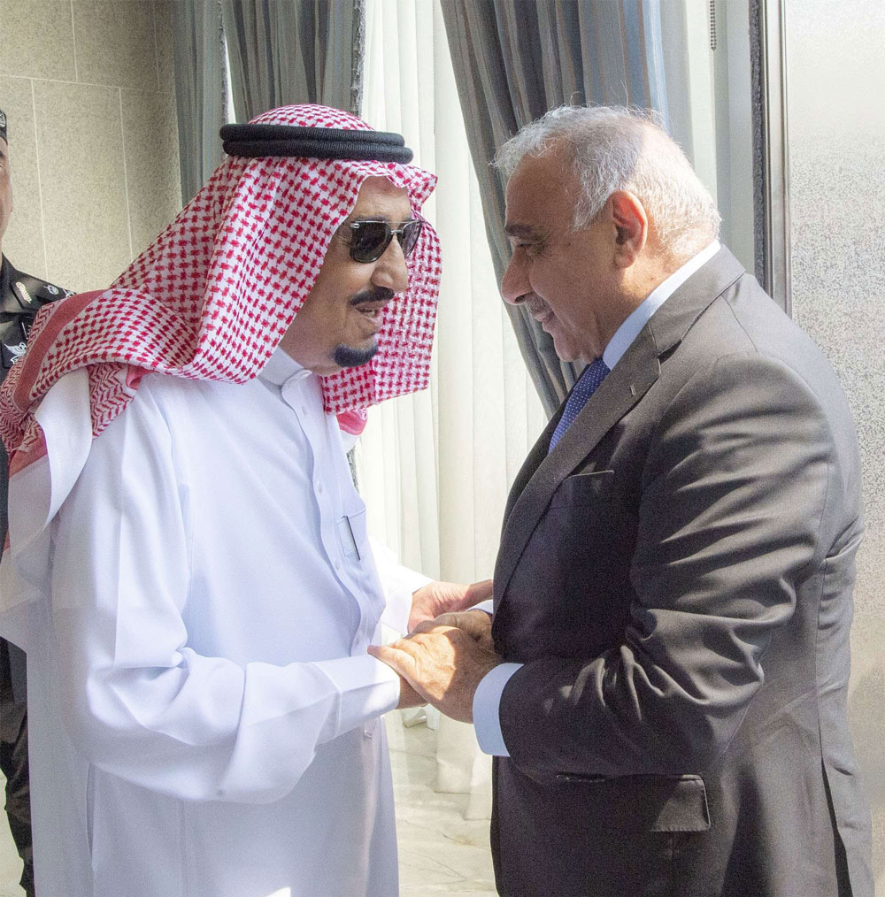 عبدالمهدي يلتقي العاهل السعودي الملك سلمان