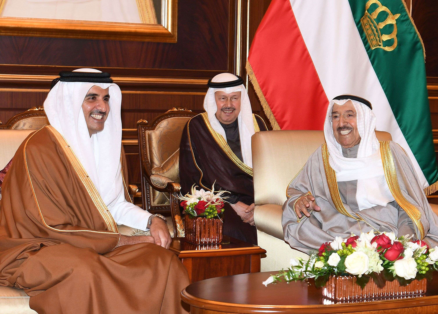 لقاء سابق بين أمير الكويت وأمير قطر