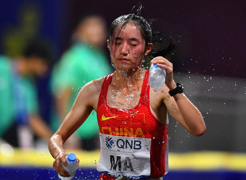 China's Yugui Ma competes in the marathon