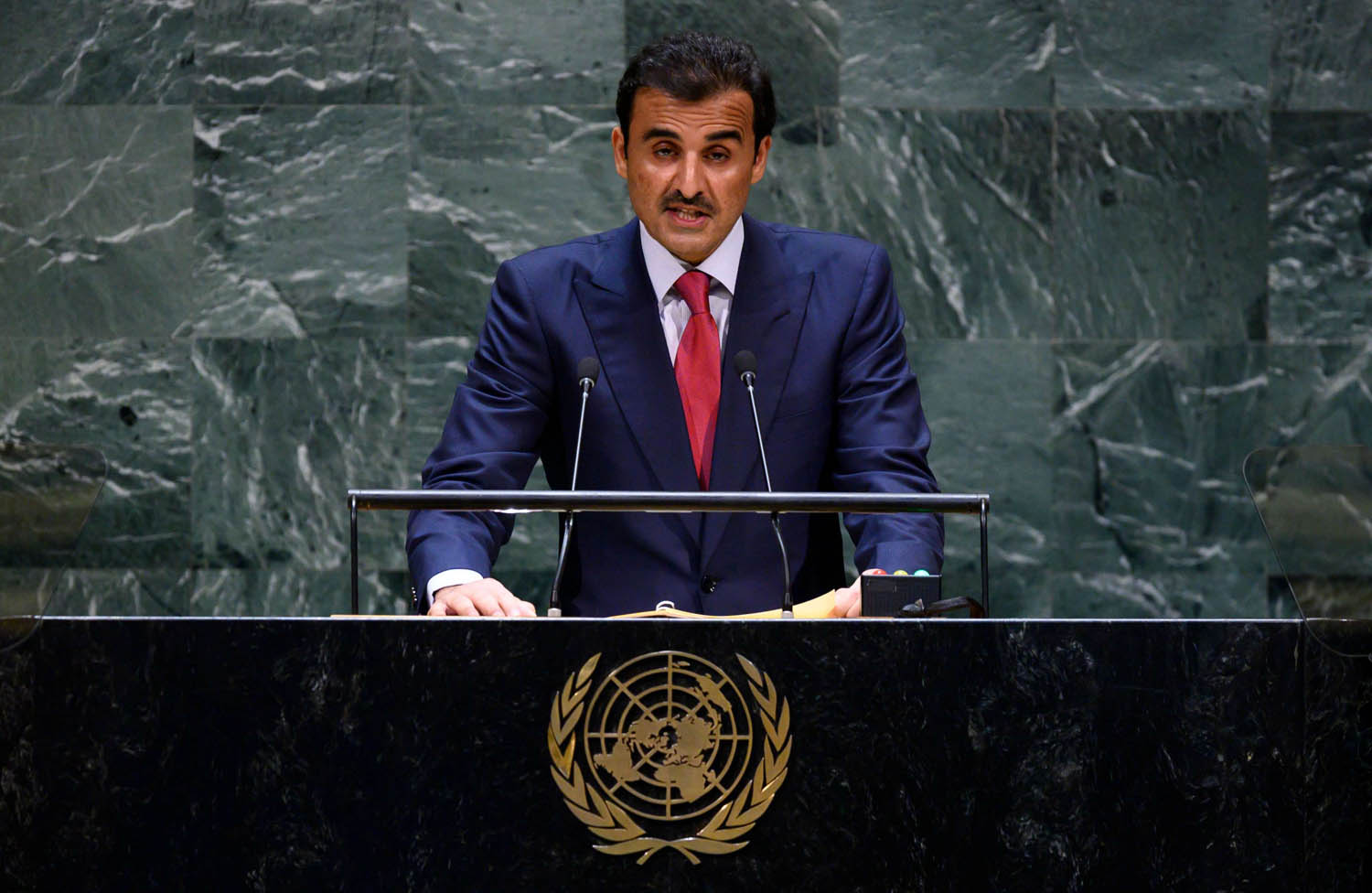 أمير قطر الشيخ تميم بن حمد يلقي كلمة في الجمعية العامة للأمم المتحدة