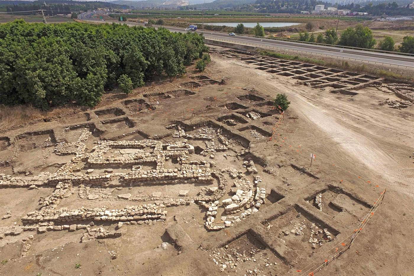 General view of a temple complex at the archaeological site of En Esur 