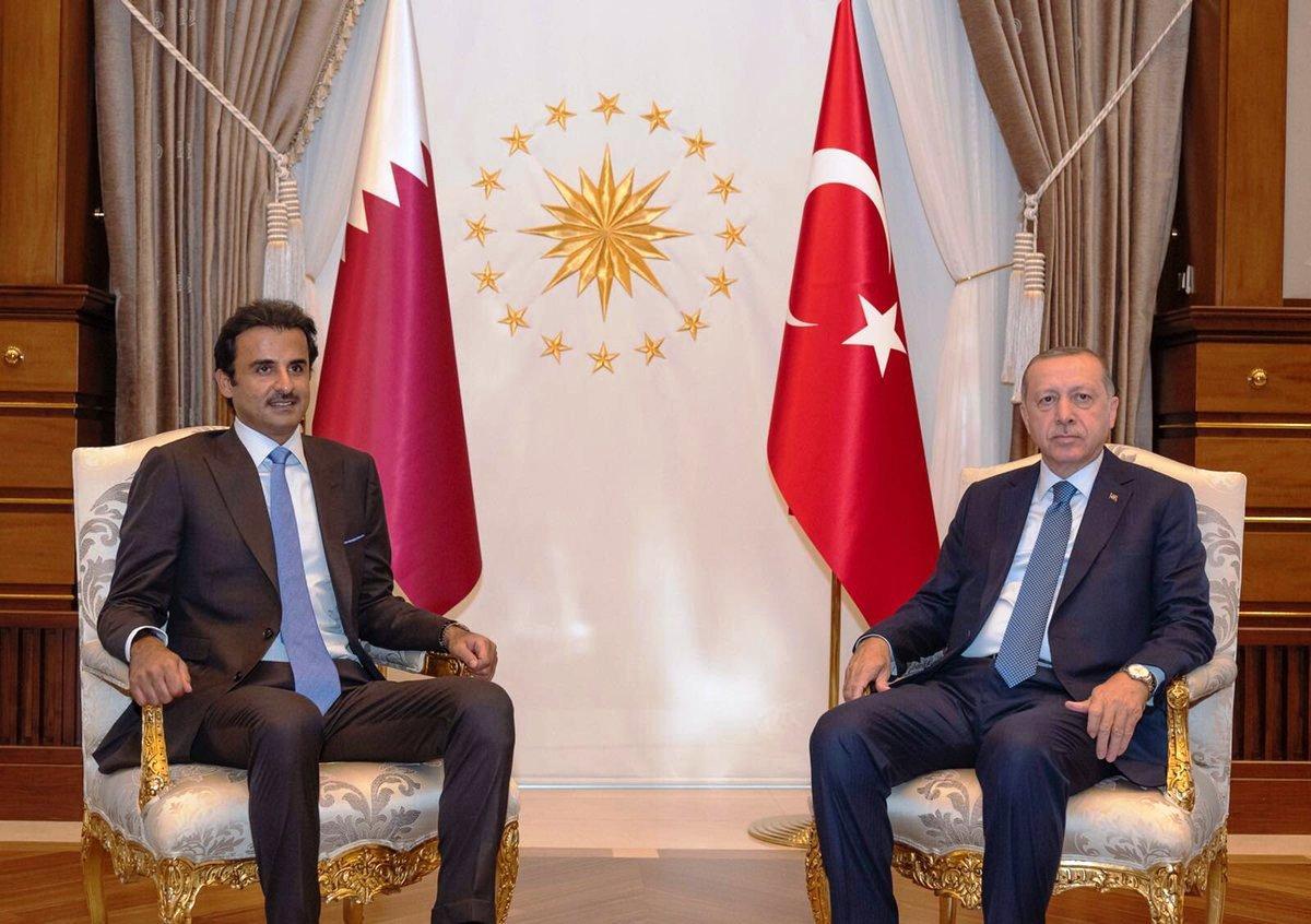 الرئيس التركي رجب طيب اردوغان وامير قطر الشيخ تميم بن حمد ال ثاني