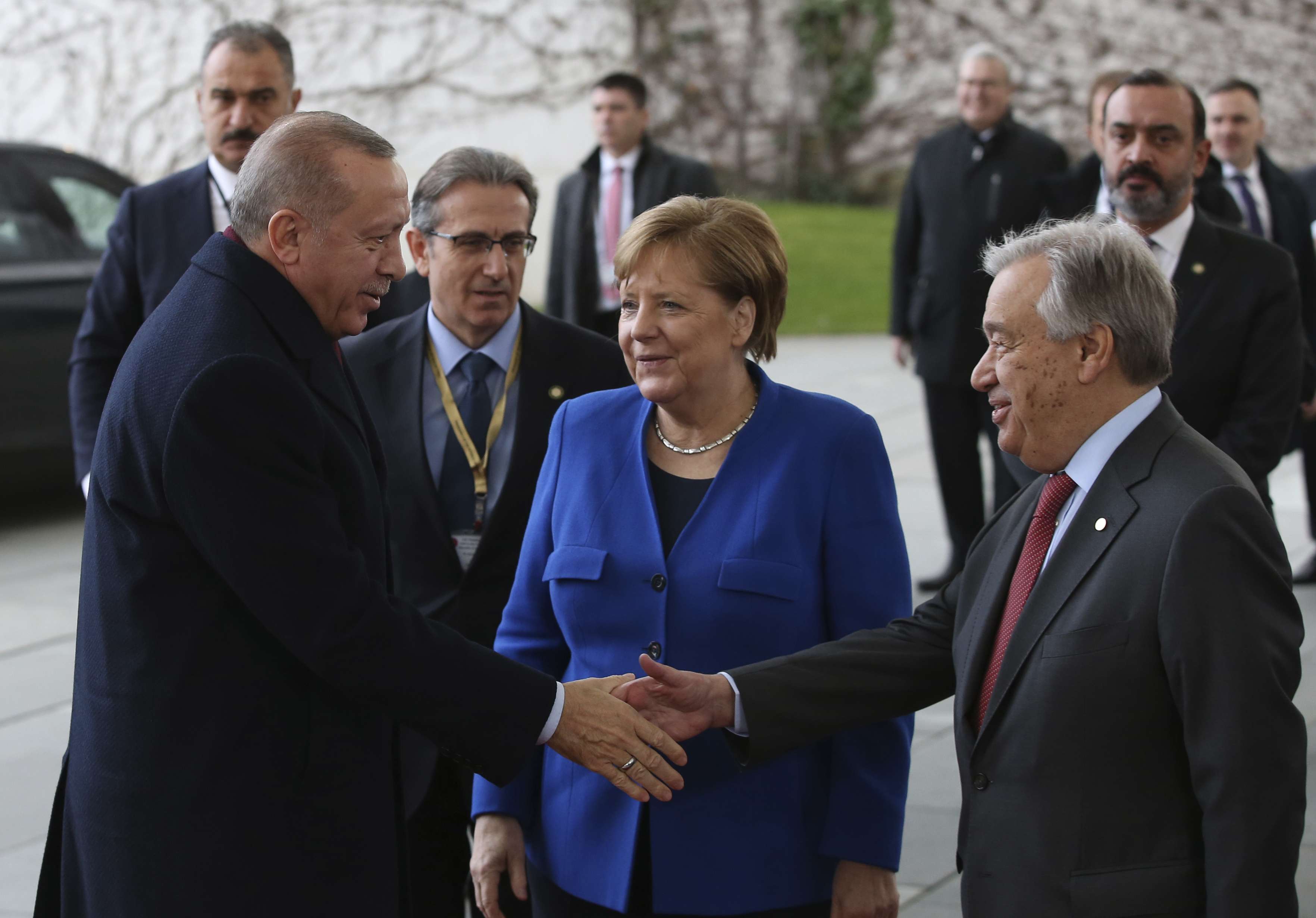 لقاء على هامش قمة برلين بين أردوغان وميركل وغوتيريس