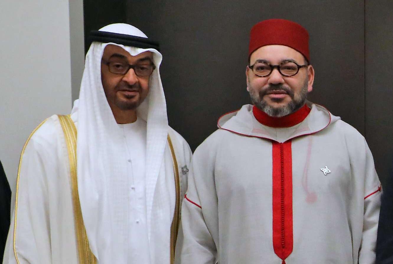 Abu Dhabi Crown Prince Mohammed bin Zayed Al-Nahyan and Moroccan King Mohammed VI