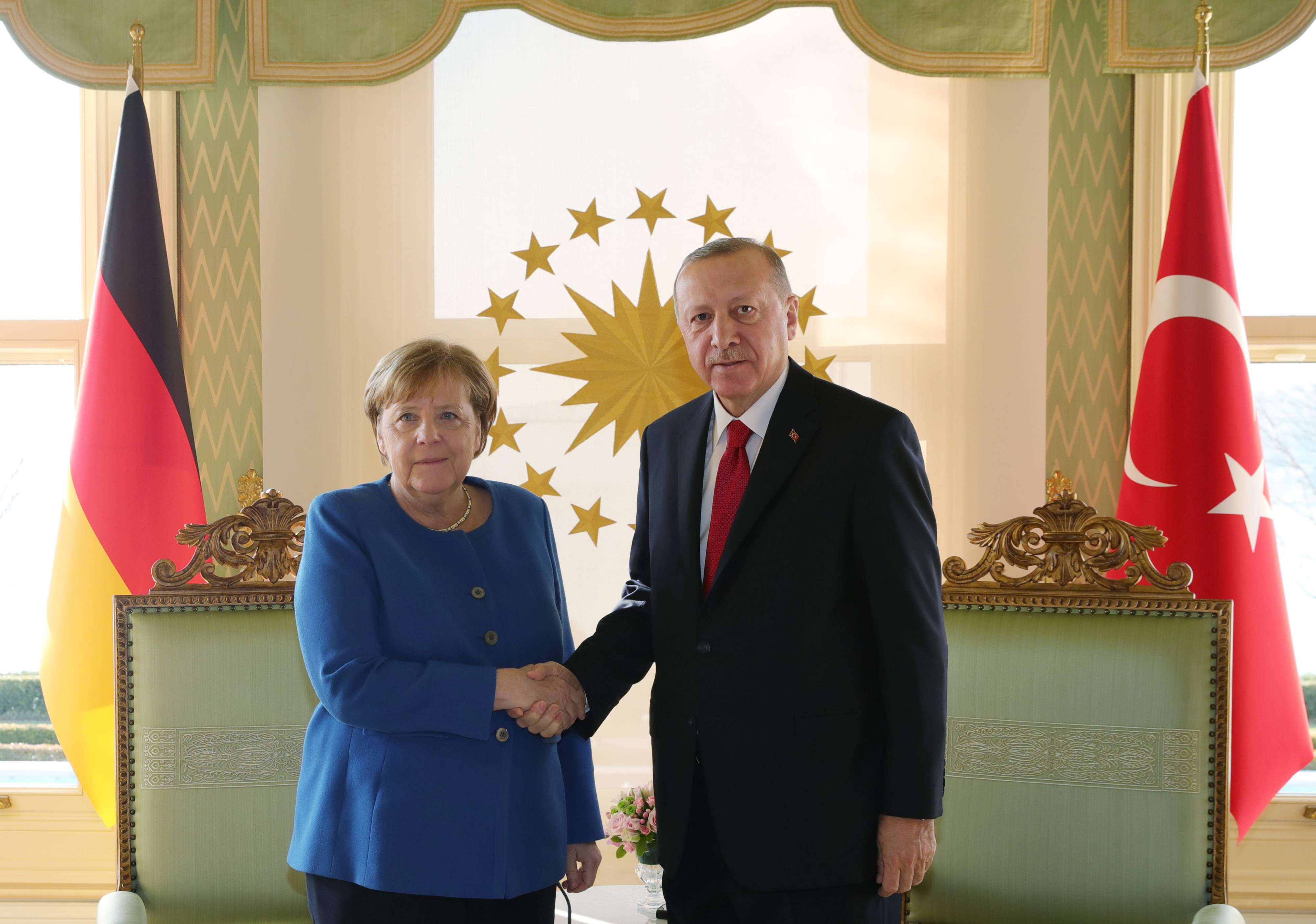 الرئيس التركي رجب طيب اردوغان والمستشارة الالمانية انغيلا ميركل