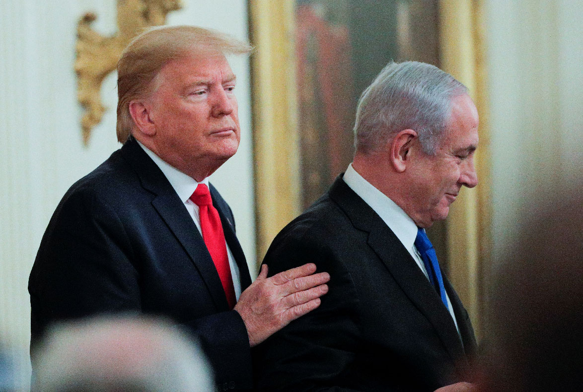 U.S. President Donald Trump and Israel's Prime Minister Benjamin Netanyahu