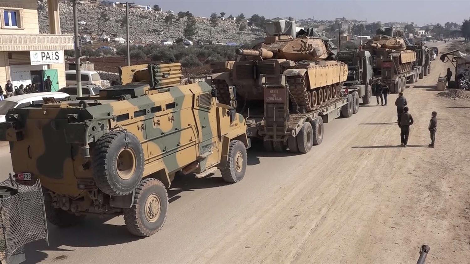 Turkey Armed Forces convoy is seen at the northern town of Sarmada, in Idlib province