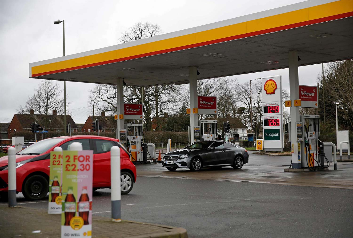 Shell petrol station is pictured in Farnborough