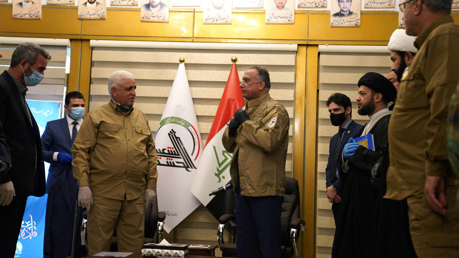 رئيس الوزراء العراقي مصطفى الكاظمي يلتقي بقادة الحشد الشعبي