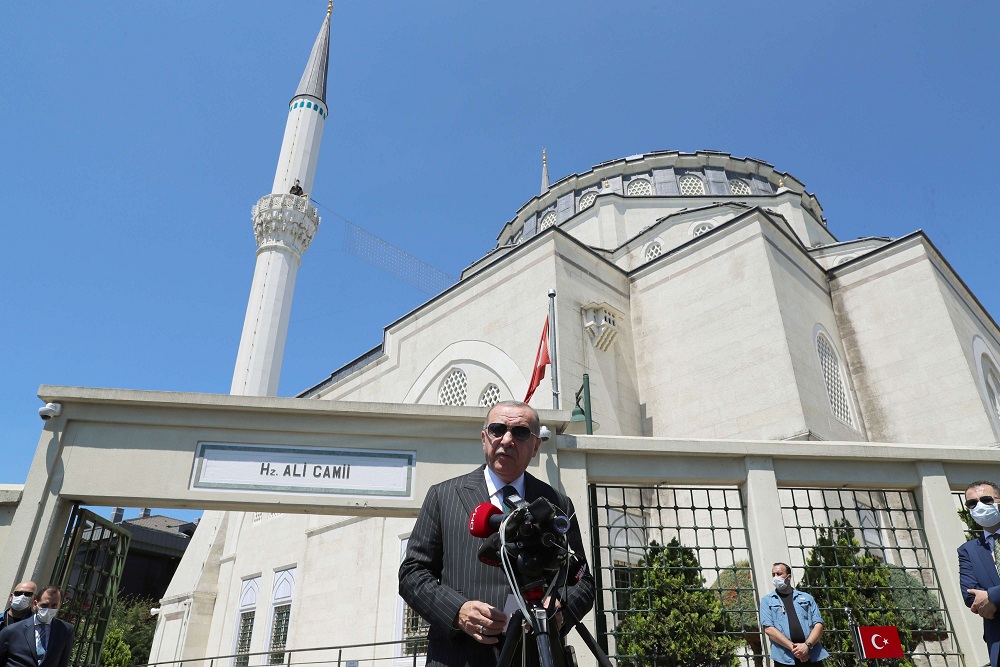 أردوغان وظّف حملة تحويل آيا صوفيا إلى مسجد في الدعاية خلال الانتخابات السابقة 