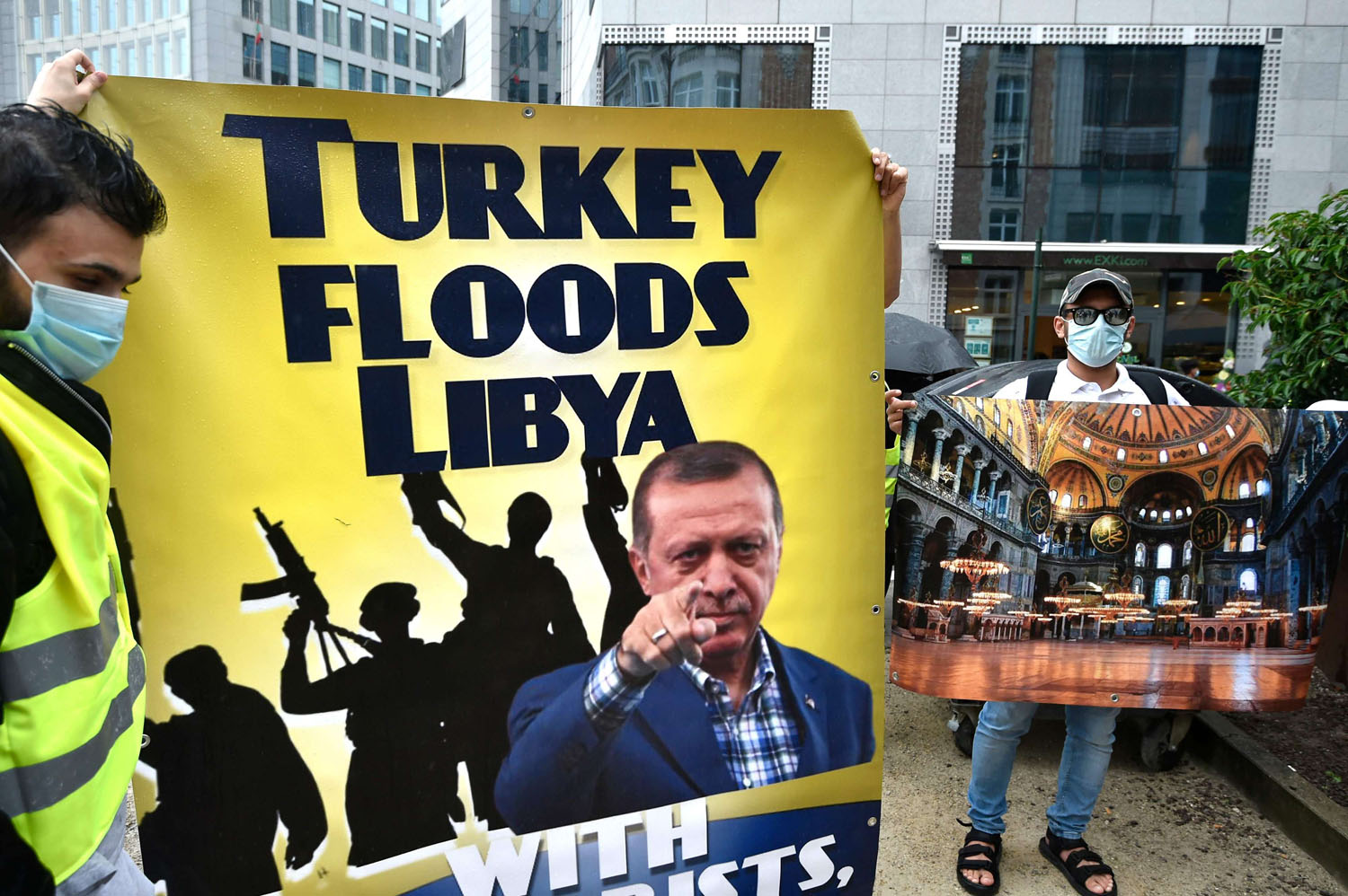متظاهرون في بروكسيل ضد التمدد العسكري التركي في ليبيا