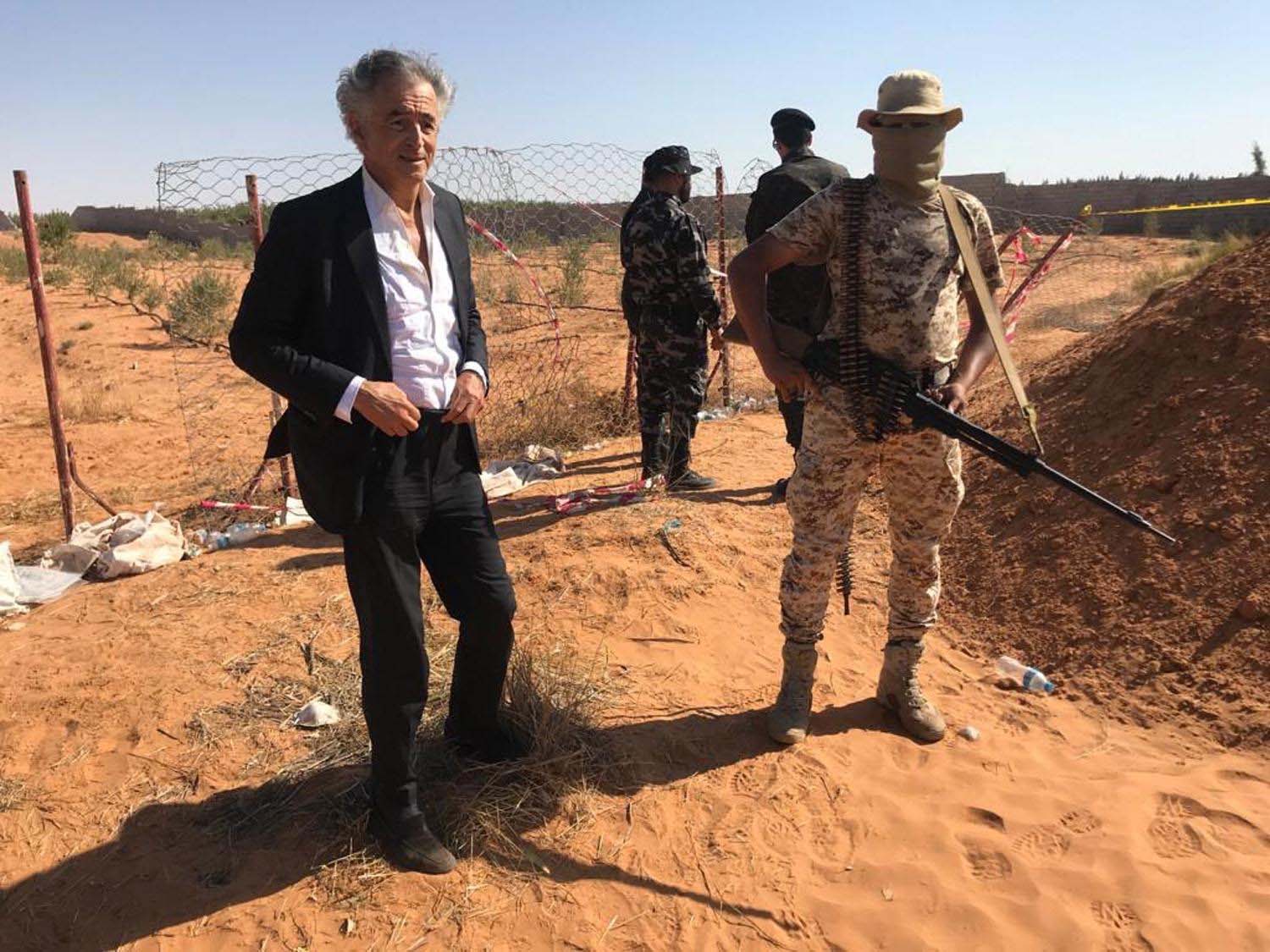 Bernard-Henri Levy posted photos of his visit to Libya under pro-government militias' protection, embarrassing Sarraj 