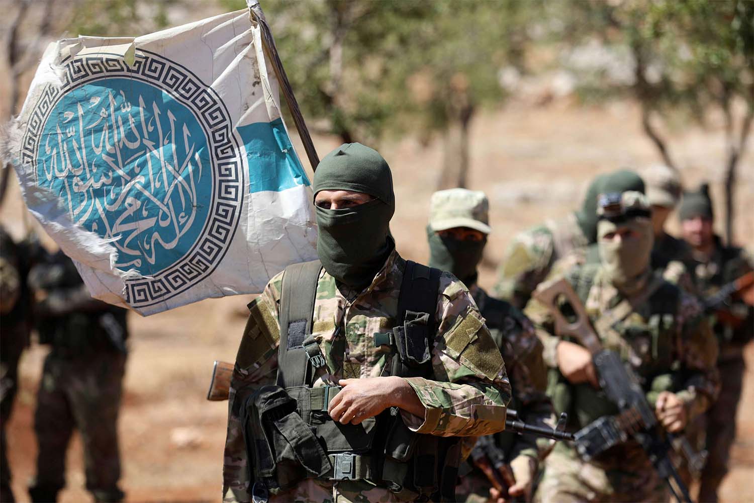 Jihadists of former Al-Qaeda affiliate Hayat Tahrir al-Sham formerly known as Al-Nusra Front