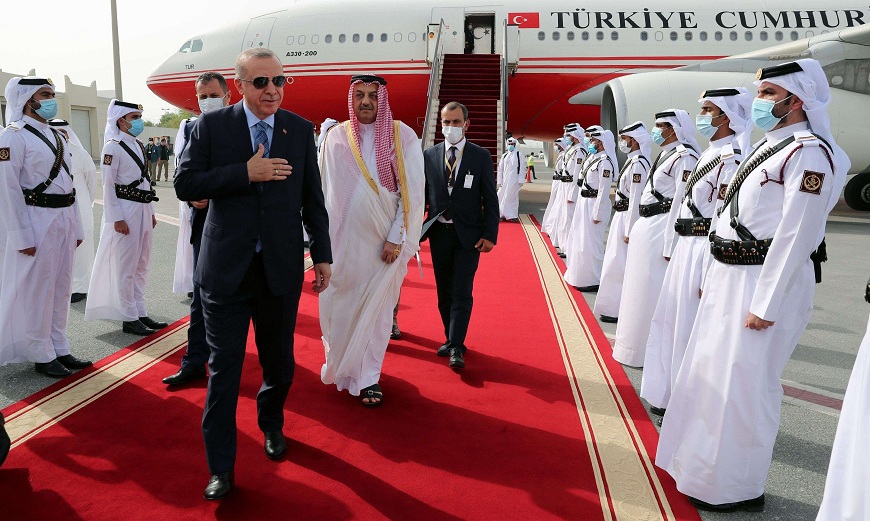 اردوغان زار الدوحة على عجل لترتيبات تتعلق بتمويل التدخل العسكري وتأمين رواتب آلاف المرتزقة السوريين
