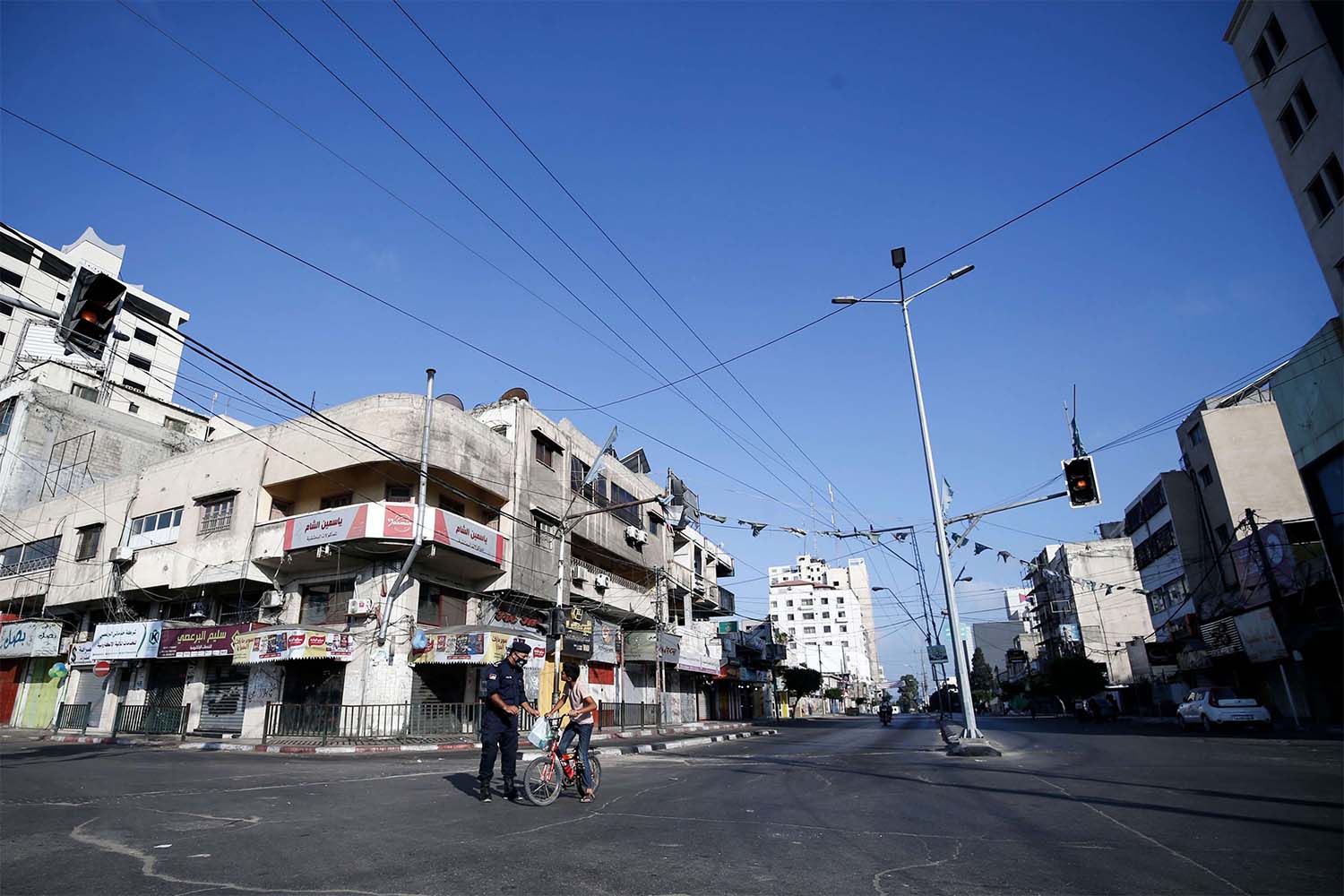 Gaza's streets are largely deserted due to the lockdown