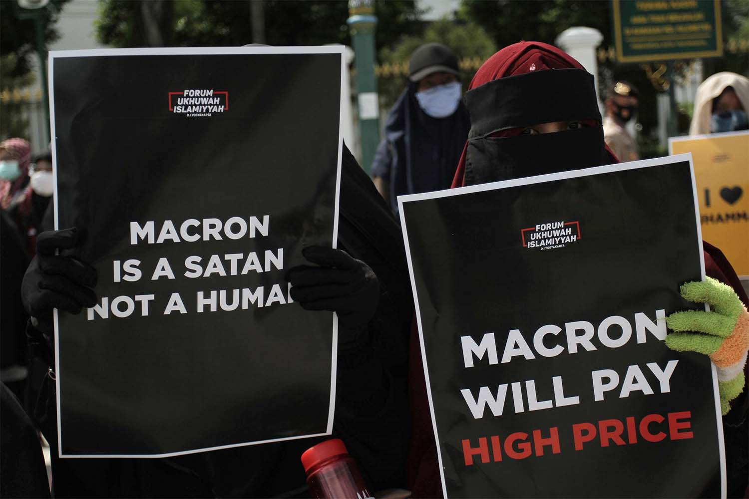 Tens of thousands of Muslims staged anti-French protests after Friday prayers
