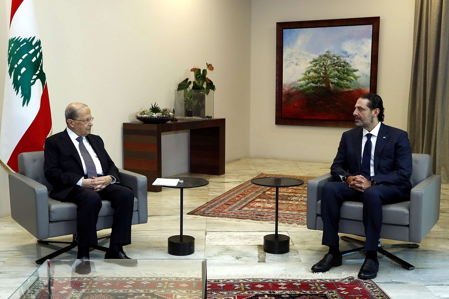 رئيس الوزراء اللبناني المكلف سعد الحريري والرئيس ميشال عون