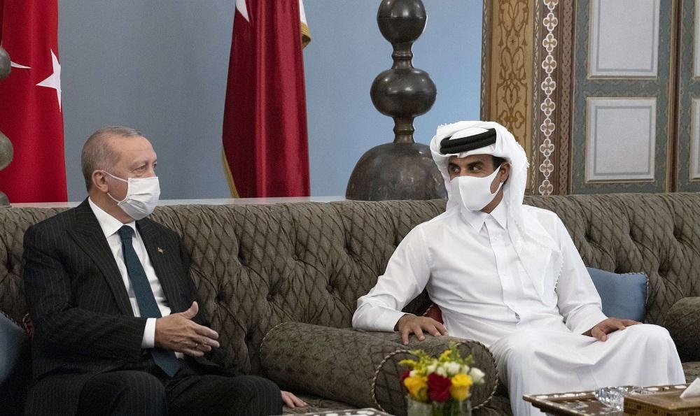 الرئيس التركي رجب طيب اردوغان وامير قطر الشيخ تميم بن حمد ال ثاني