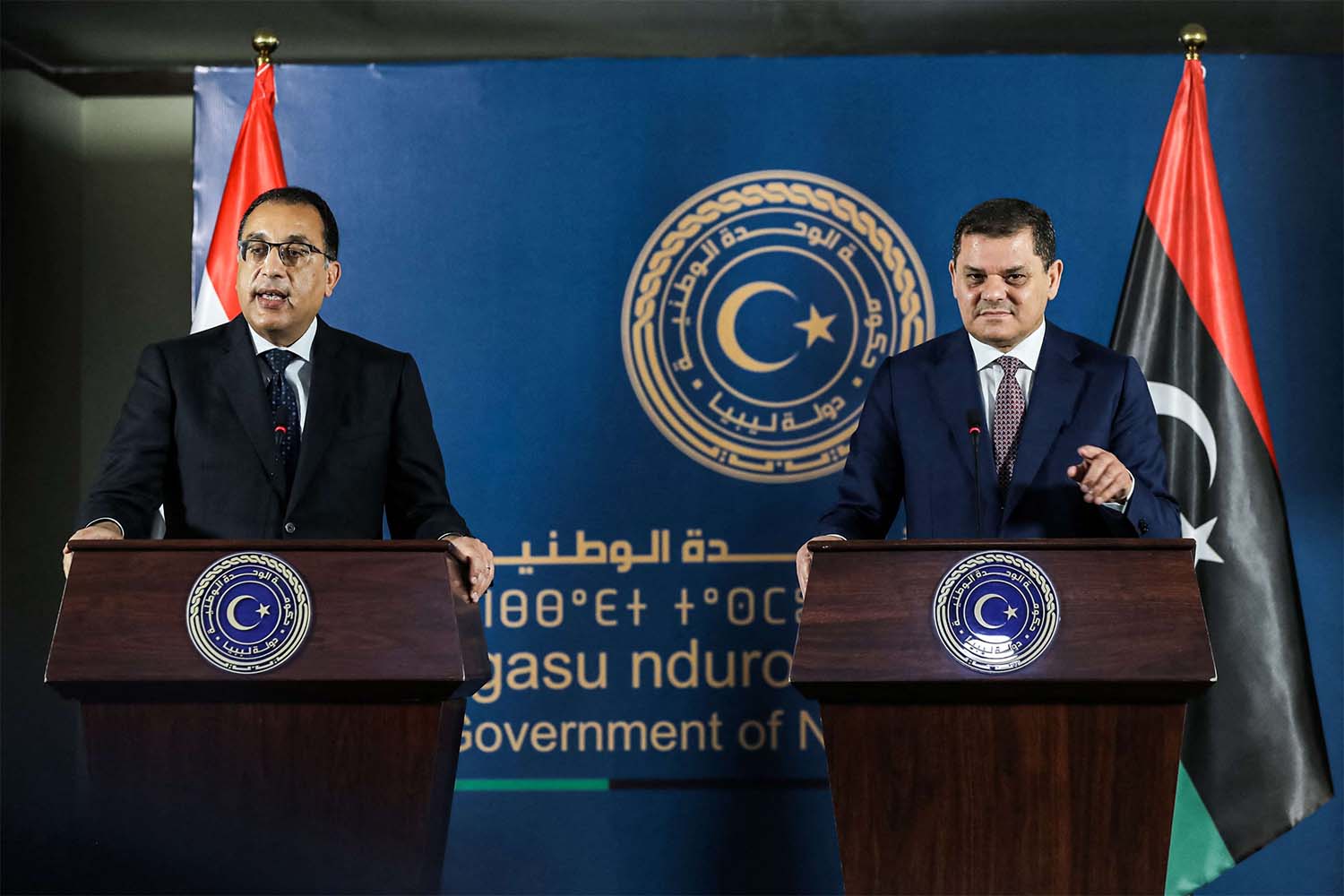 Madbouly (L) is the most senior Egyptian official to visit Libya since the oil-rich country plunged into chaos in 2011