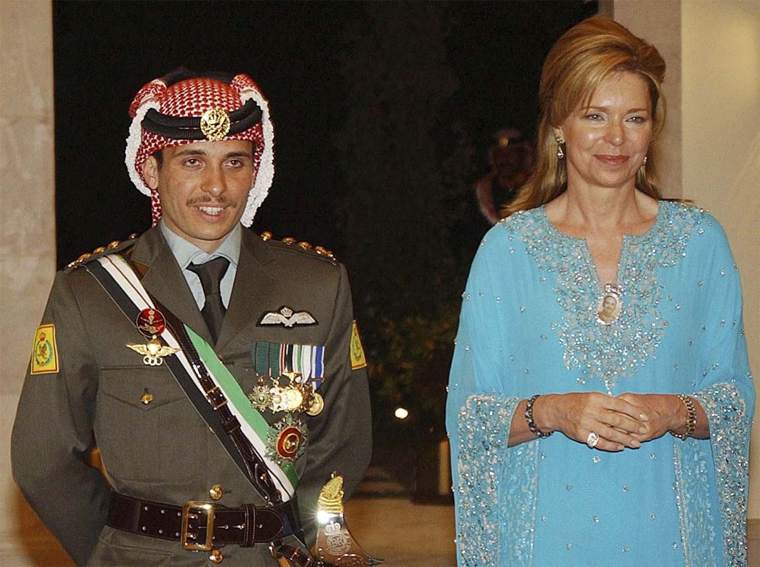 Queen Noor and her son Prince Hamza