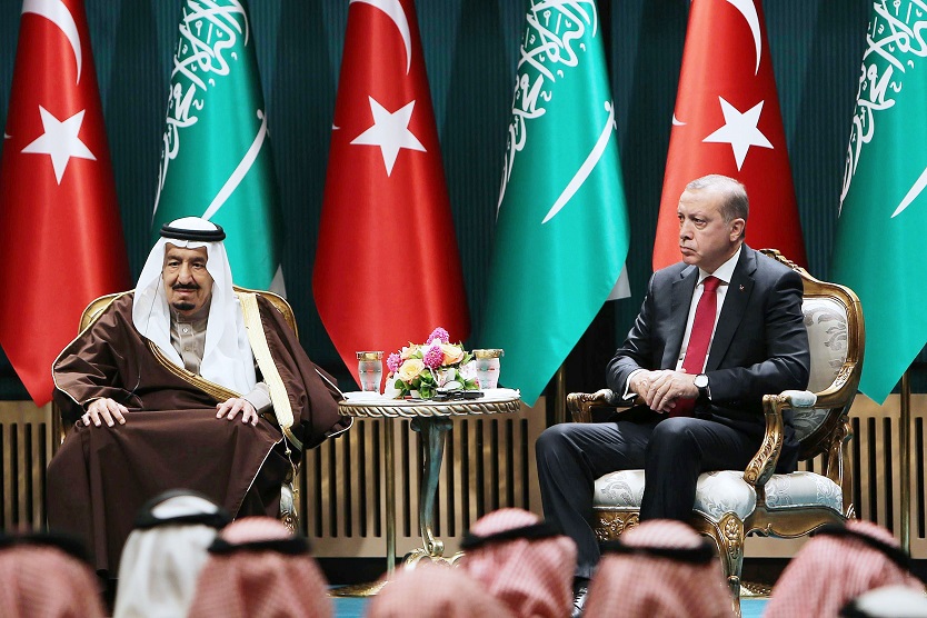 الرئيس التركي رجب طيب اردوغان في لقاء مع العاهل السعودي الملك ساكان بن عبدالعزيز
