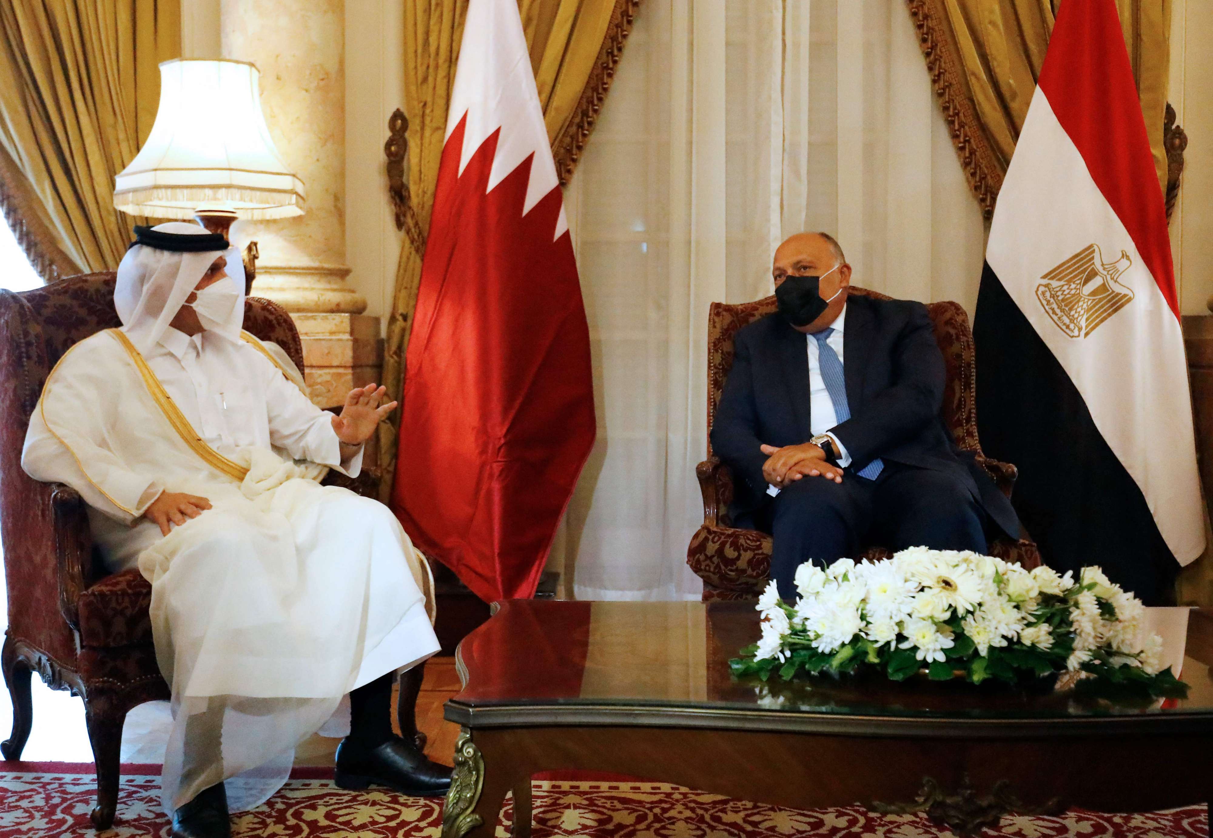 وزير خارجية قطر يلتقي نظيره المصري في القاهرة