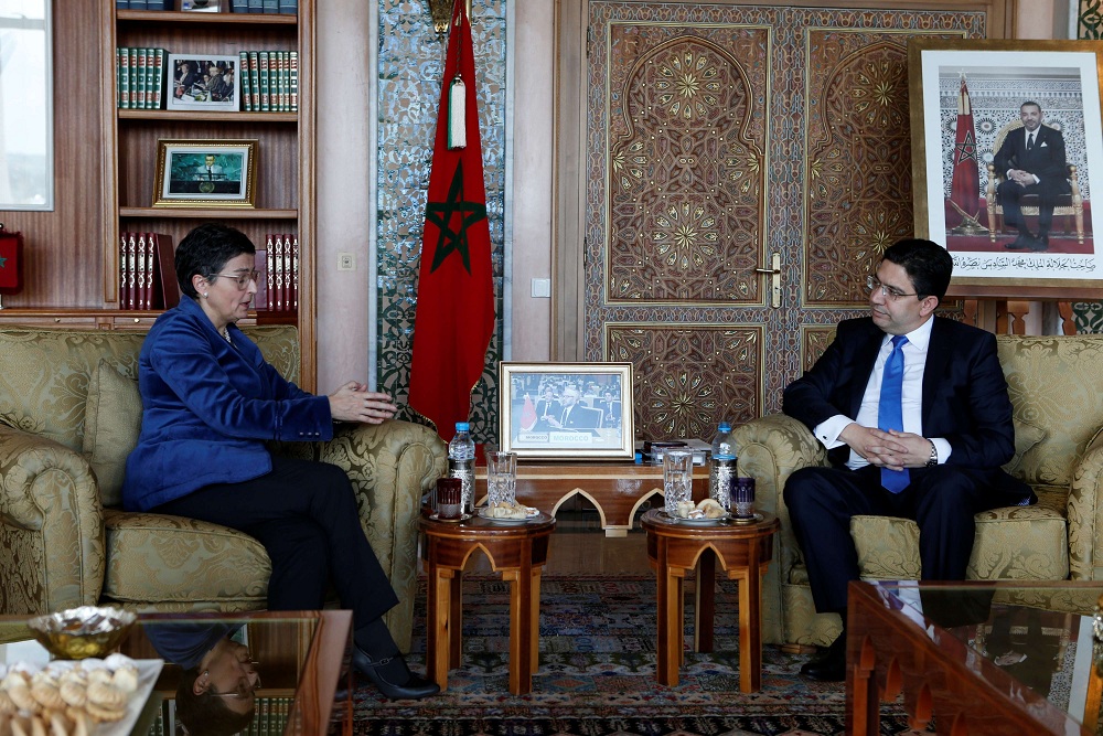 وزير الخارجية المغربي ناصر بوريطة ونظيرته الاسبانية أرانتشا غونزاليس
