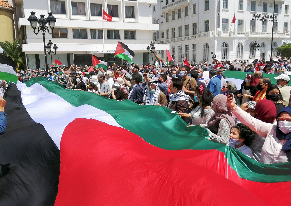 مظاهرات في العاصمة التونسية وعدة مدن تضامنا مع فلسطين