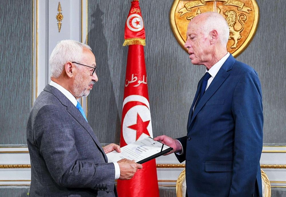الرئيس التونسي قيس سعيد ورئيس البرلمان راشد الغنوشي