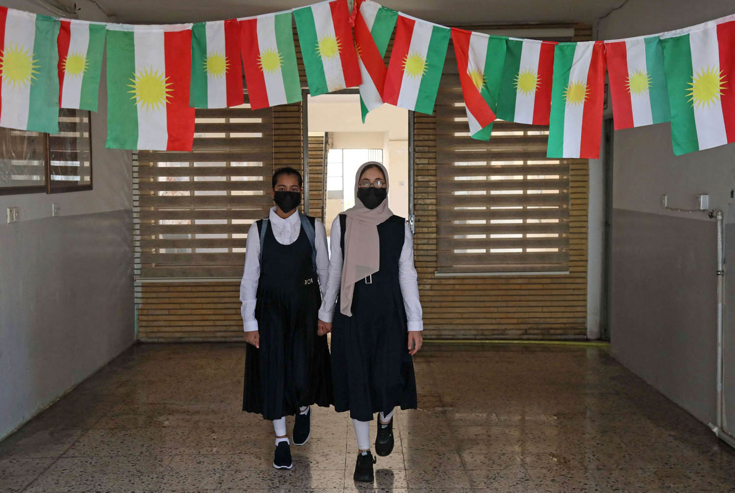 طالبات كرديات في مدرسة في أربيل