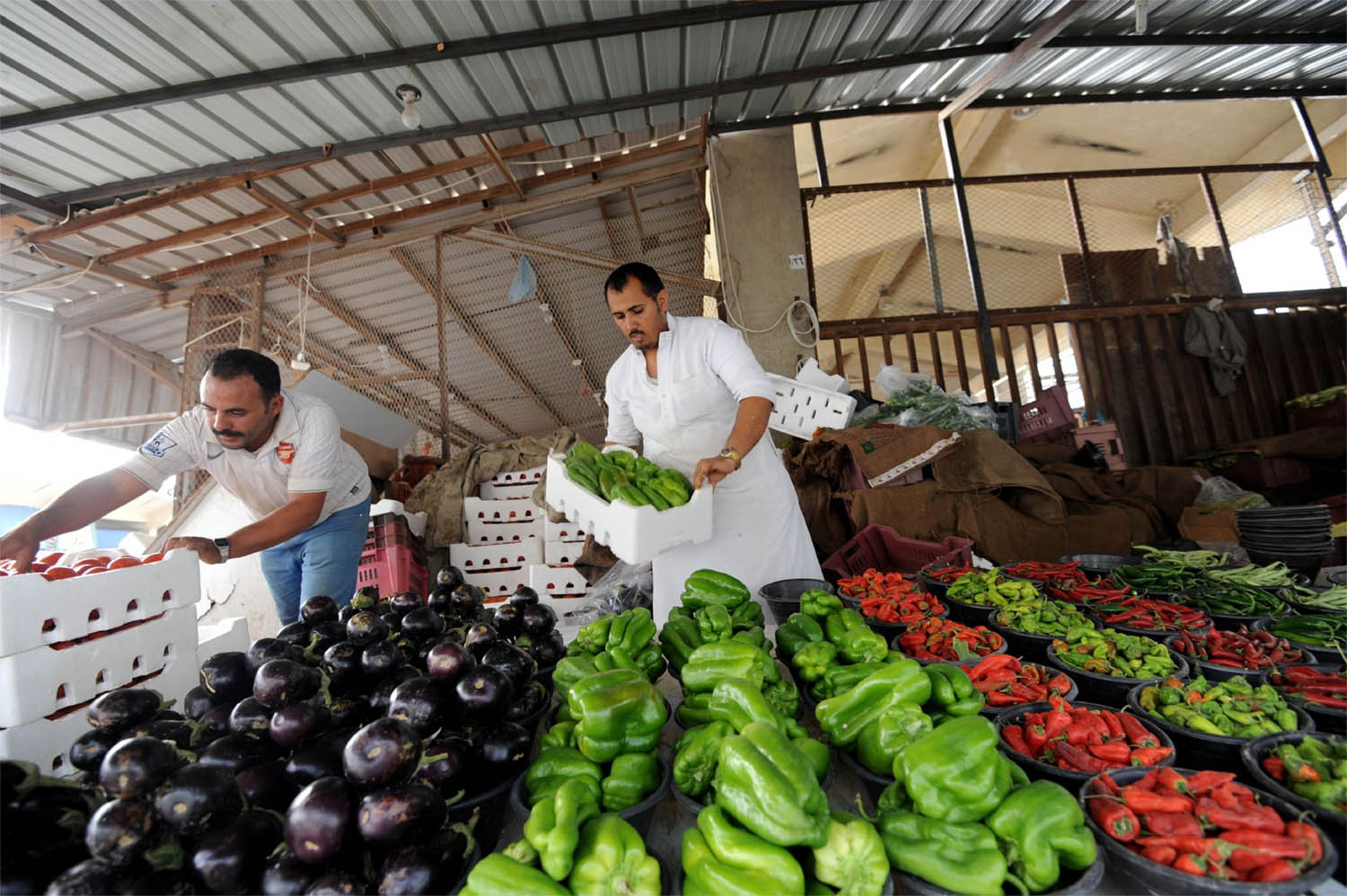 Otaiga public market in the Manfouha district of the capital Riyadh