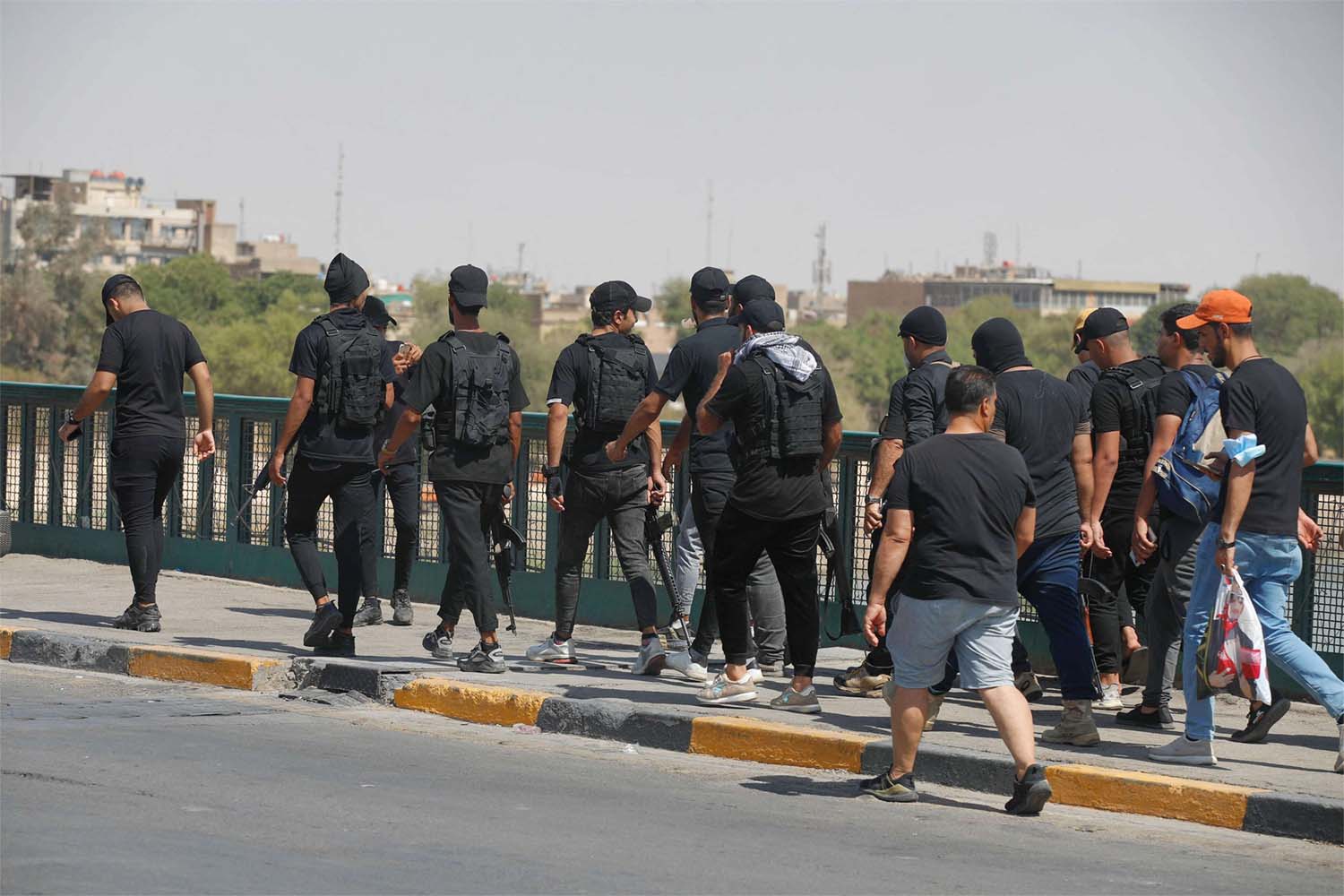 Sadr's supporters packed up their belongings and trucks ferried away bundled up mattresses