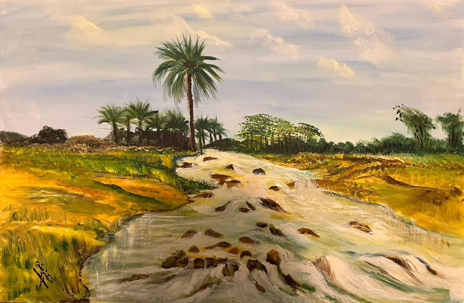 لوحة للفنانة السعودية خديجة توفيق مقدم