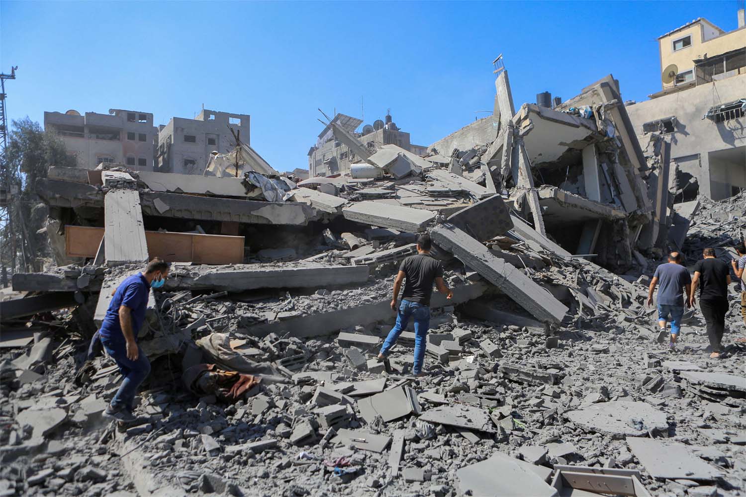 Some families were buried under the rubble