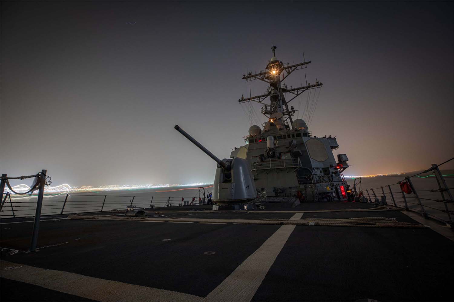 The Arleigh Burke-class guided-missile destroyer USS Carney