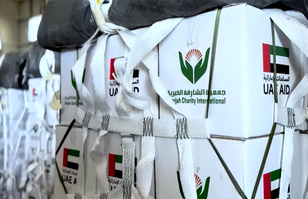 UAE's total aid delivered by air to Gaza under has surpassed 4,012 tonnes of food and other essential supplies