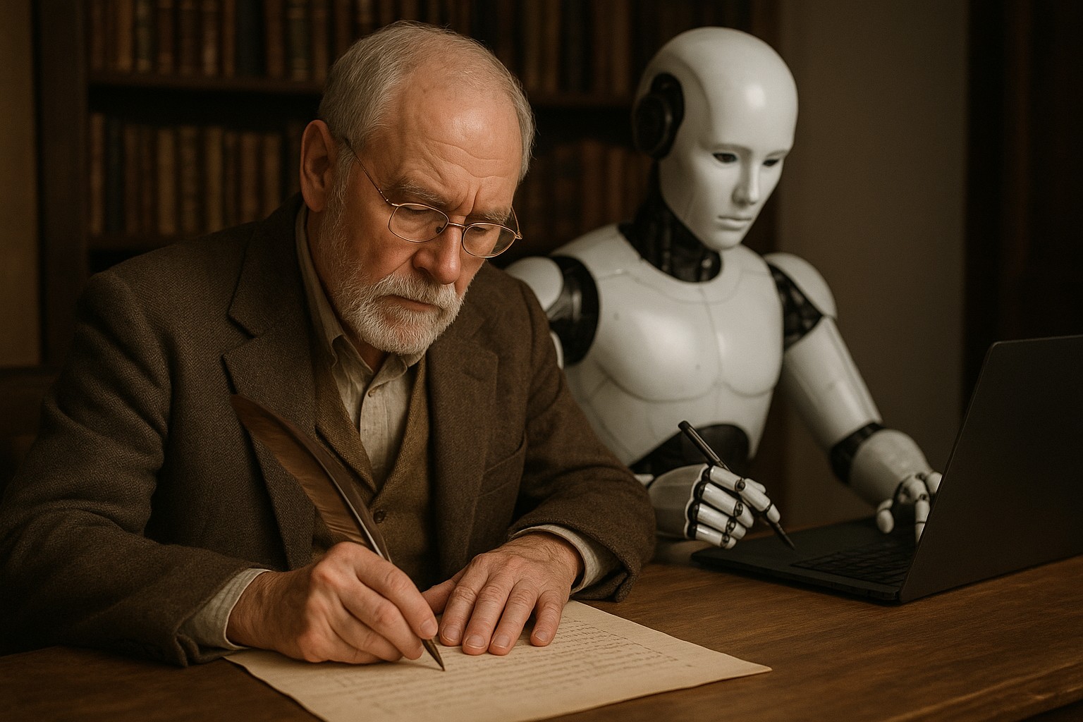 مؤرخ مع روبوت