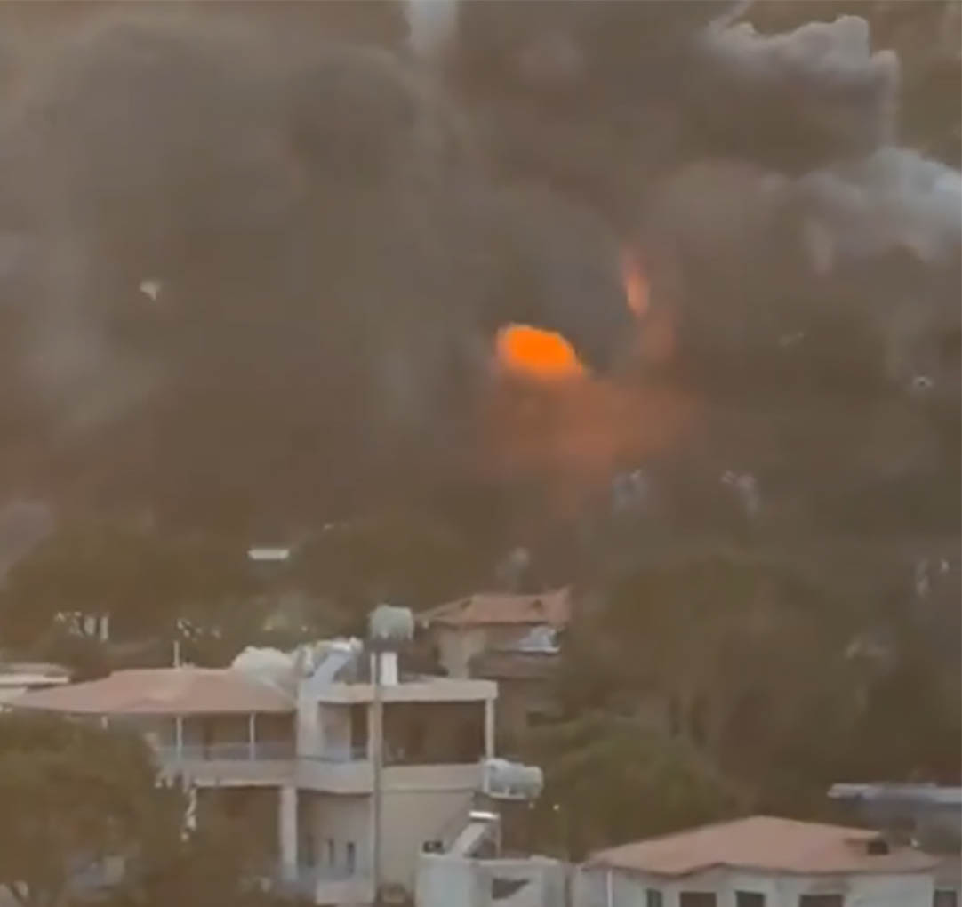 Bombardment of a house in southern Lebanon