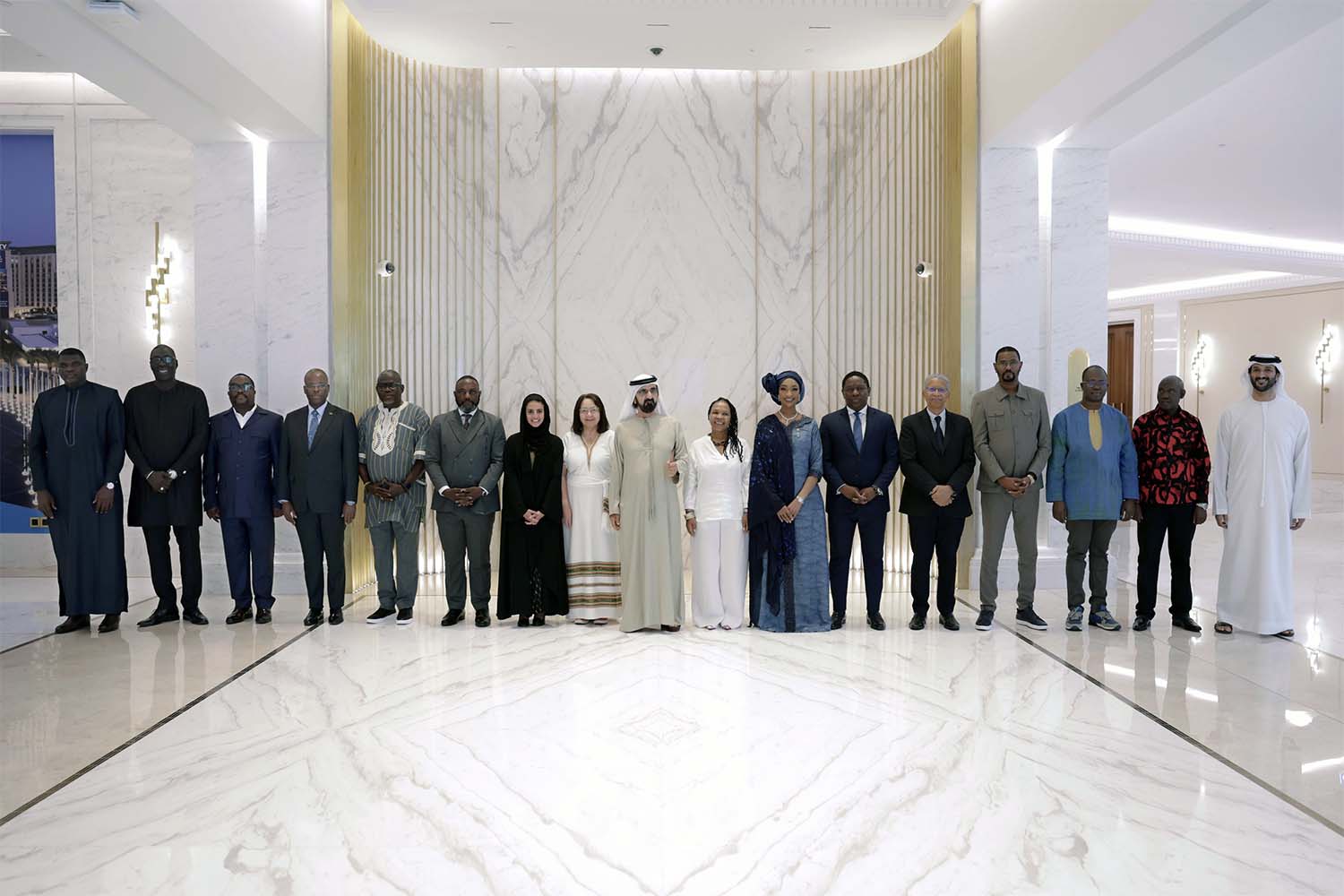 Sheikh Mohammed with African delegates