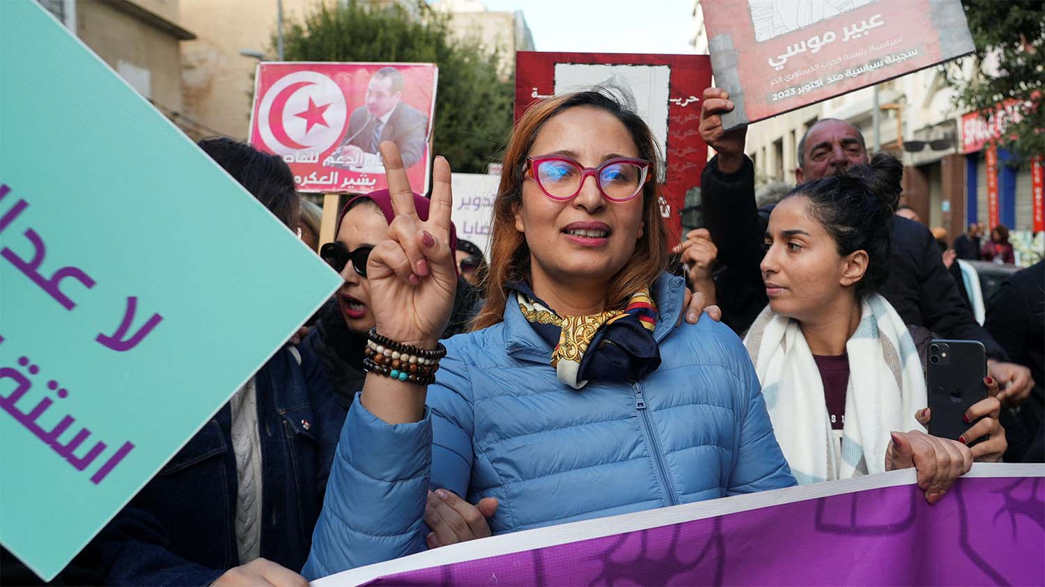 Issa called for the fractured opposition to unite and escalate demonstrations against Saied before her arrest