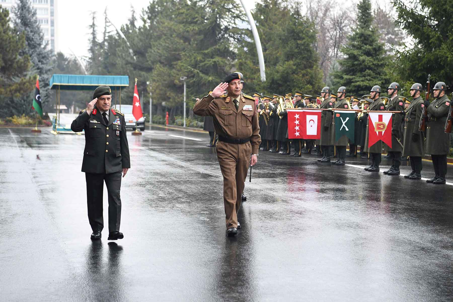 Turkish Chief of Staff Selcuk Bayraktaroglu meets his Libyan counterpart Mohammed Ali Ahmed al-Haddad in Ankara, December 23, 2025. 